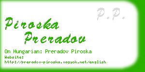 piroska preradov business card